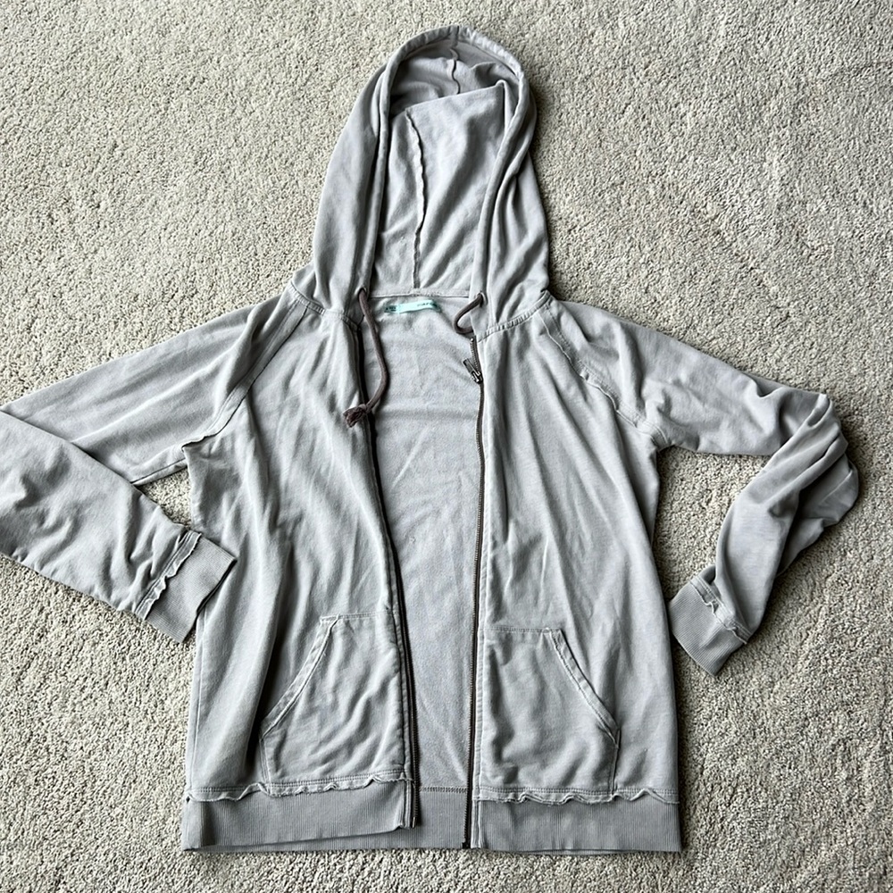 Light gray light weight hooded sweatshirt size small